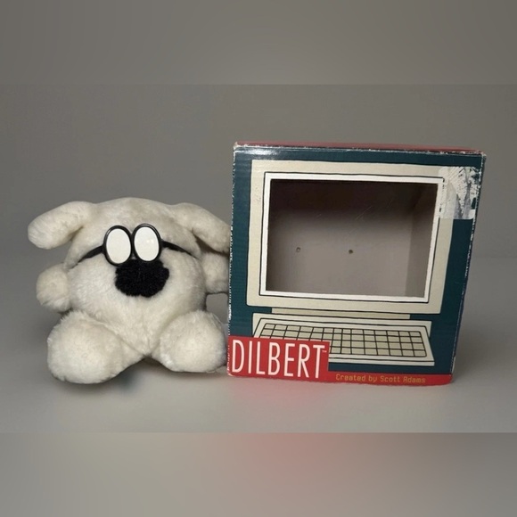 DILBERT DOG DOGBERT WITH ORIGINAL BOX PLUSH STUFFED ANIMAL 4" - Picture 2 of 6